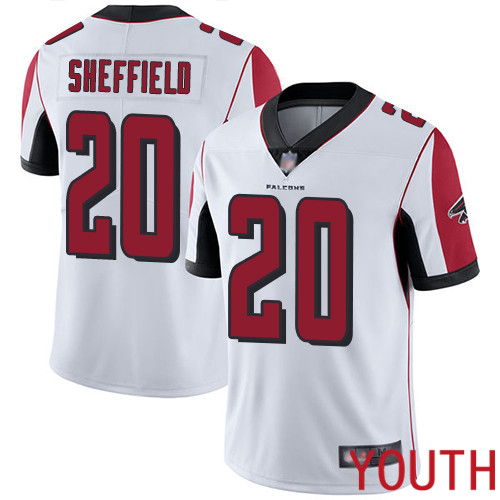 Atlanta Falcons Limited White Youth Kendall Sheffield Road Jersey NFL Football #20 Vapor Untouchable->youth nfl jersey->Youth Jersey